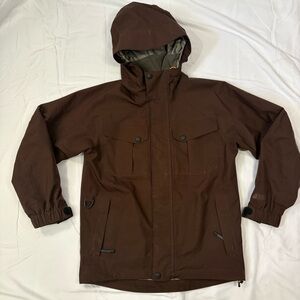 MEC Mountain Equipment Co-op Youth 8 Insulated Rain Jacket Brown Aquanator